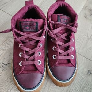 Burgundy Converse Boys Size 2
